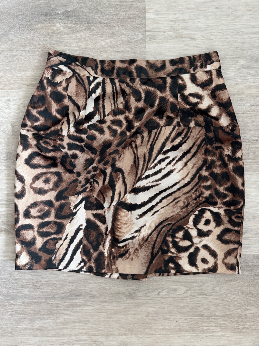 Cache Vintage Animal Print Pencil Skirt in Brown